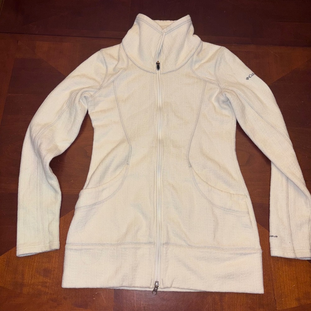 Columbia Omni-Shield | Womens XS | Full Zip Ribbed Knit Tapered Waist Sweater - Picture 4 of 11